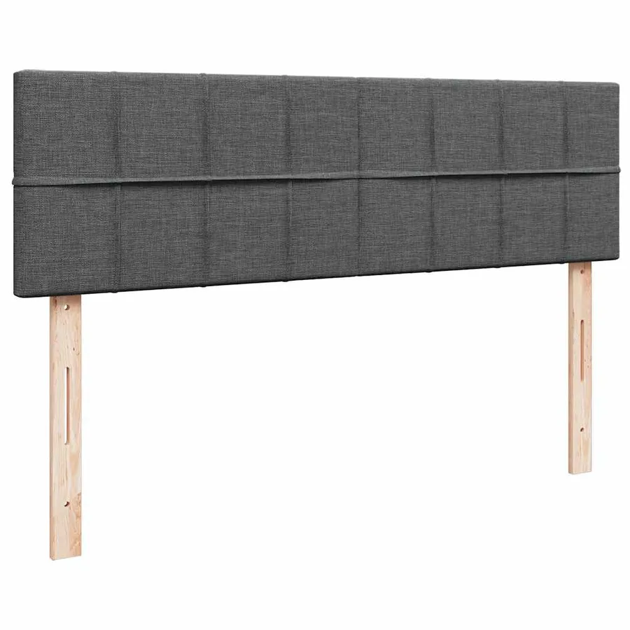 Lit ottoman avec matelas gris foncé 140x200 cm tissu - 9