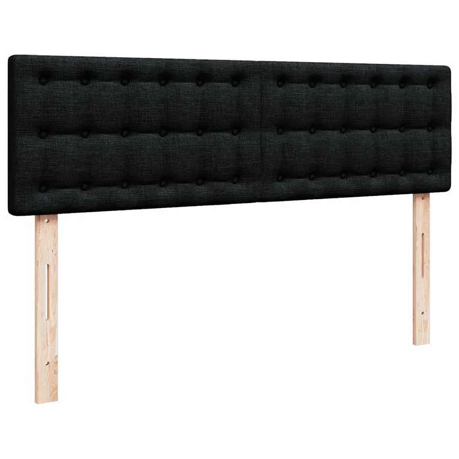 Lit ottoman avec matelas noir 140x200 cm tissu - 9