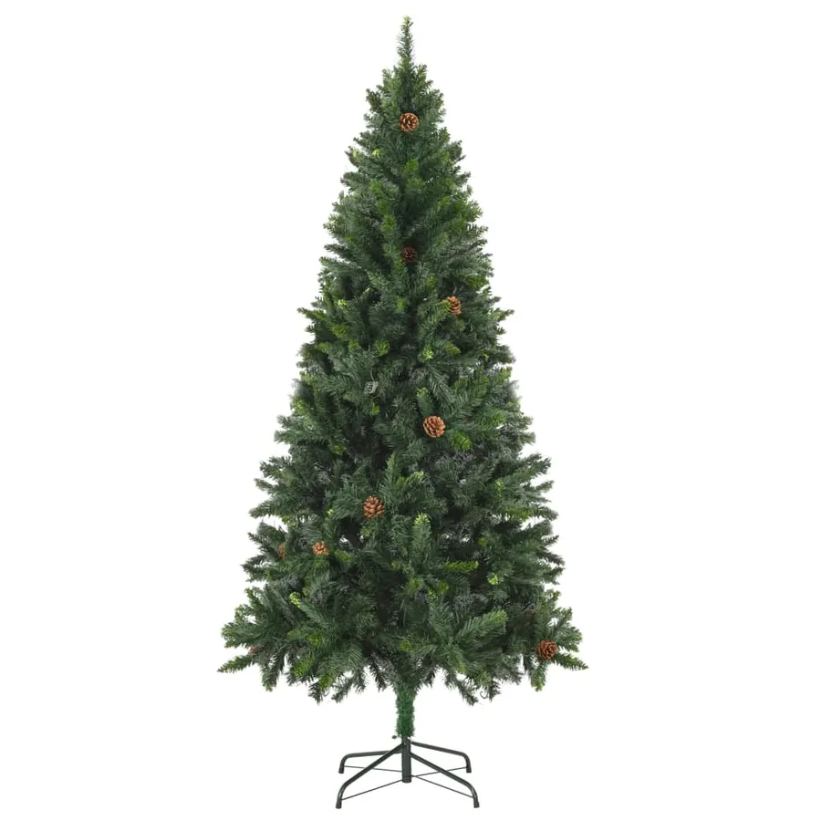 Arbre de Noël artificiel pré-éclairé pommes de pin vert 180 cm - 3