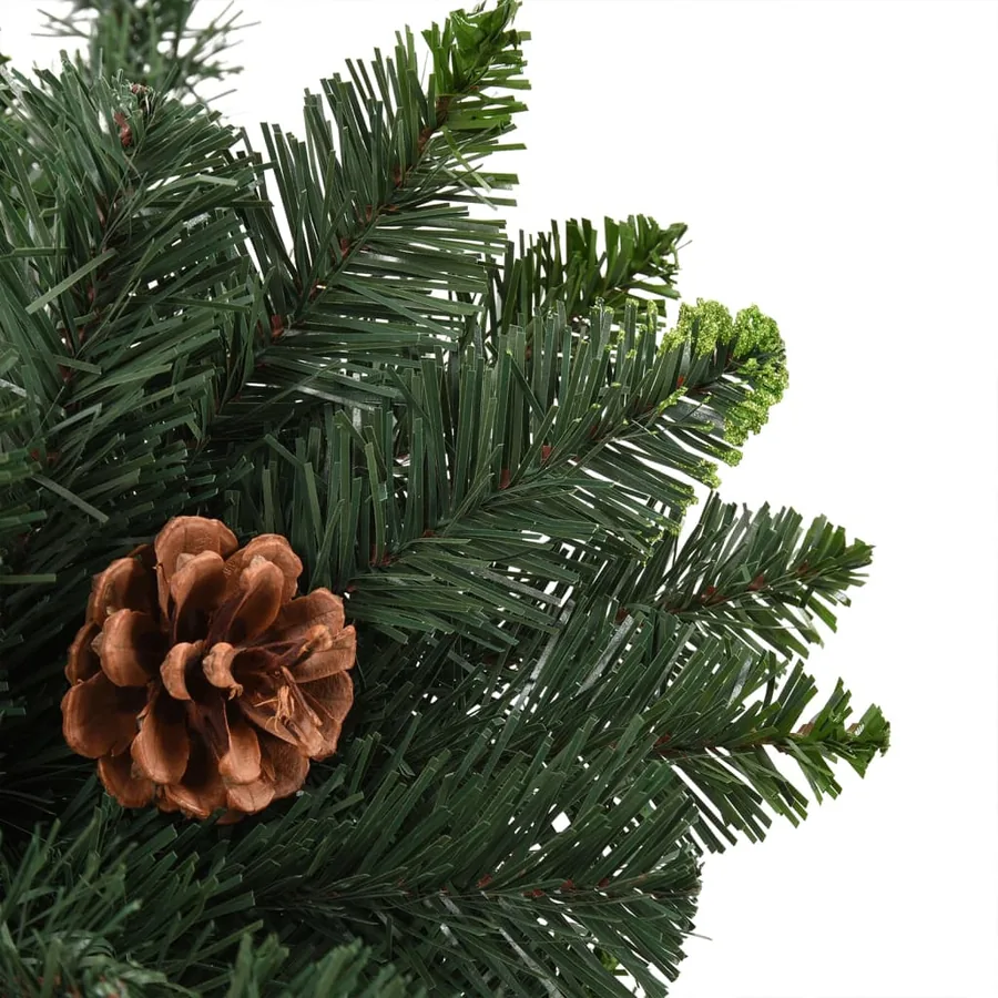 Arbre de Noël artificiel pré-éclairé pommes de pin vert 180 cm - 6
