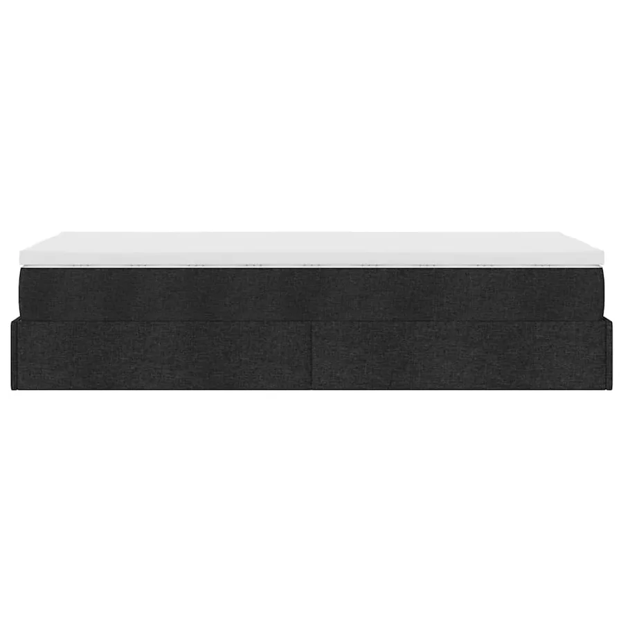 Cadre de lit ottoman avec matelas noir 100x200cm tissu - 9