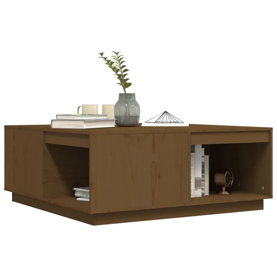 Table basse Marron miel 100x101x40,5 cm Bois massif de pin - 4