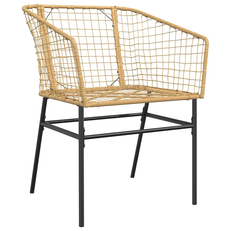 Ensemble à manger jardin 7pcs marron rpoly otin verre - 4