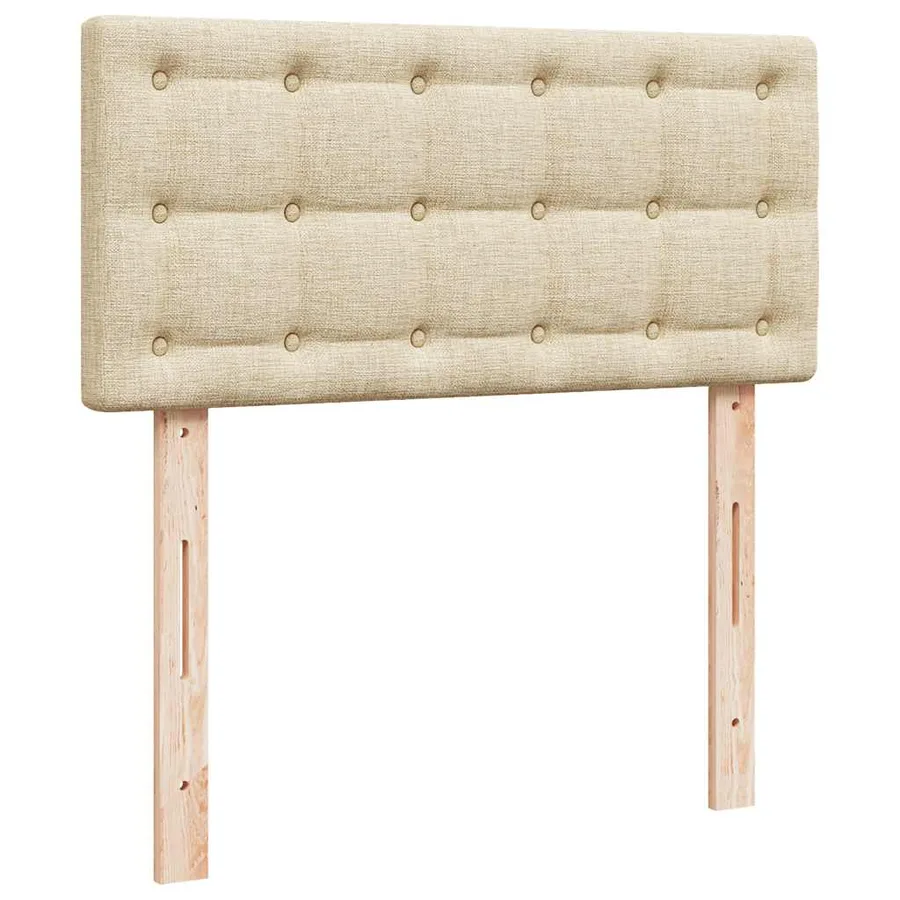 Lit ottoman avec matelas crème 100x200 cm tissu - 9