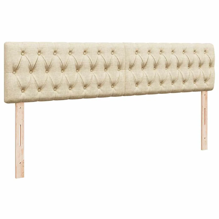 Cadre de lit ottoman avec matelas crème 200x200cm tissu - 9