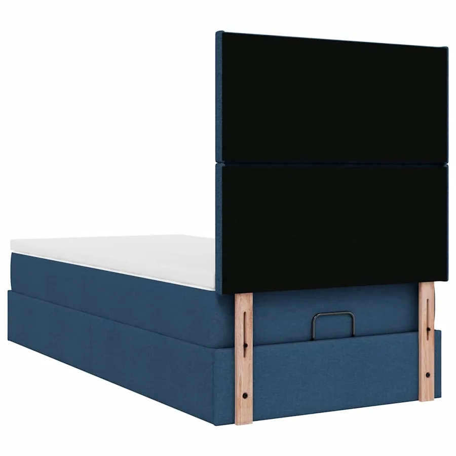 Lit ottoman avec matelas et LED Bleu 100x200 cm Tissu - 12