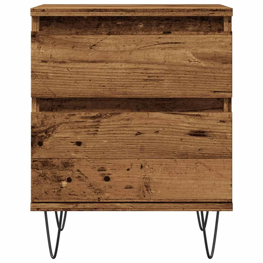 Tables de chevet 2 pcs vieux bois 40x35x50 cm bois d’ingénierie - 5