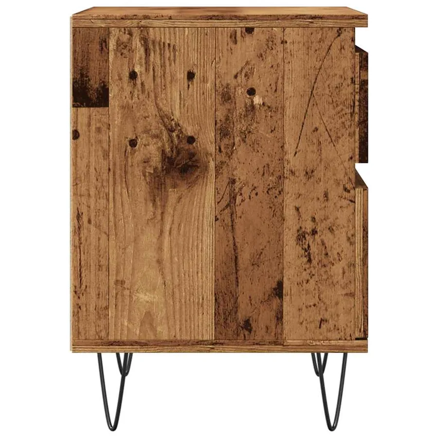 Tables de chevet 2 pcs vieux bois 40x35x50 cm bois d’ingénierie - 7