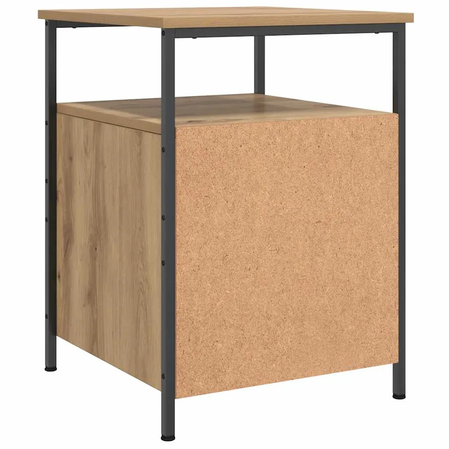 Table de chevet chêne artisanal 44x45x60 cm bois d'ingénierie - 5