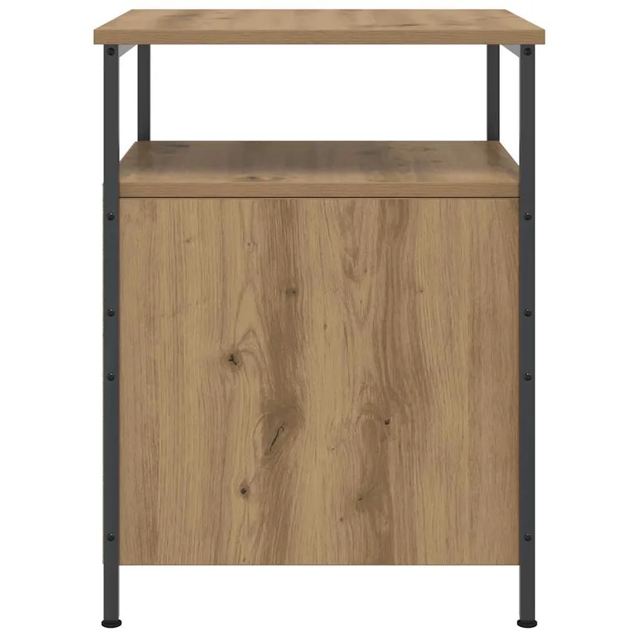 Table de chevet chêne artisanal 44x45x60 cm bois d'ingénierie - 6