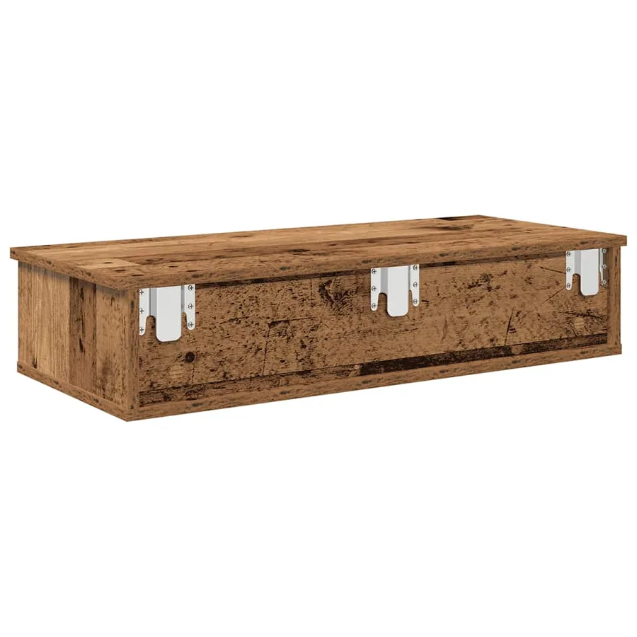 Étagère murale avec tiroirs vieux bois bois d'ingénierie - 6