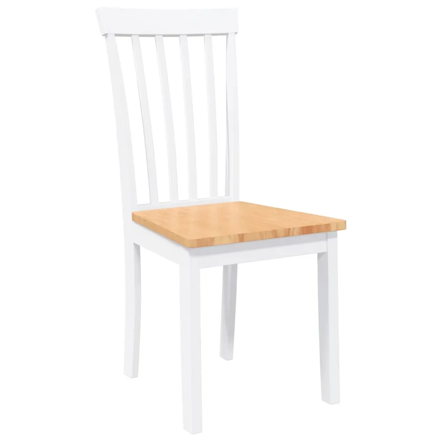 Chaises à manger 2 pcs blanc bois massif caoutchouc - 4