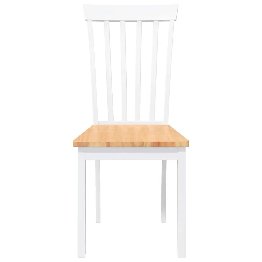 Chaises à manger 2 pcs blanc bois massif caoutchouc - 5