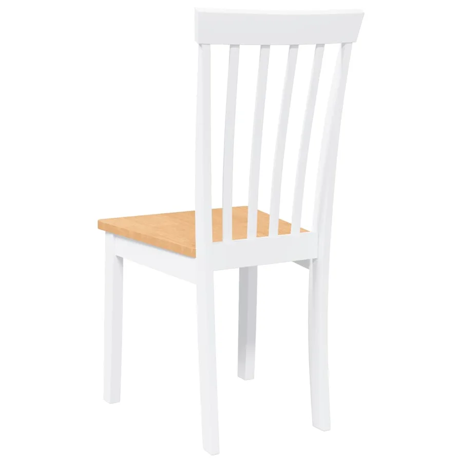 Chaises à manger 2 pcs blanc bois massif caoutchouc - 7