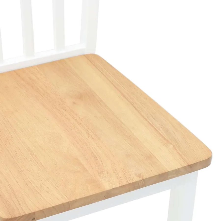 Chaises à manger 2 pcs blanc bois massif caoutchouc - 8