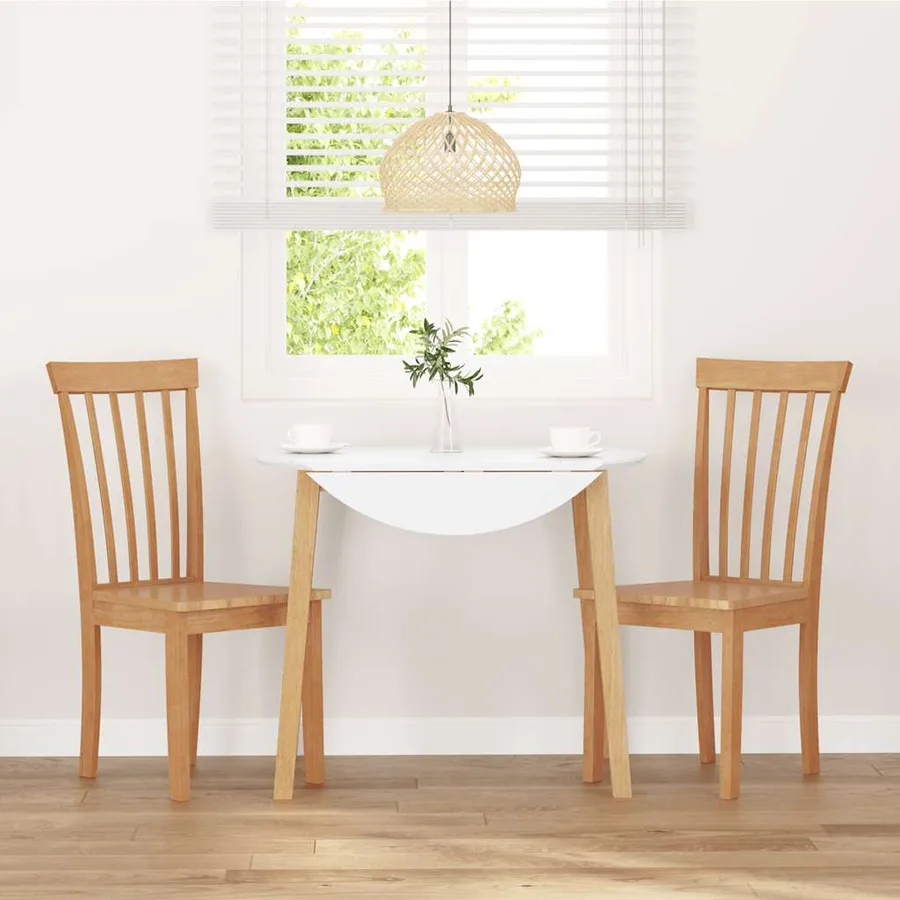 Chaises à manger 2 pcs bois massif naturel caoutchouc - 3