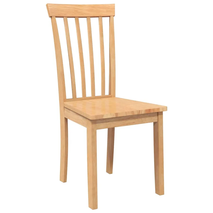Chaises à manger 2 pcs bois massif naturel caoutchouc - 4