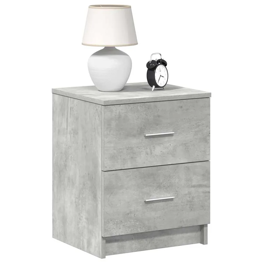 Tables de chevet (lot de 2) avec 2 tiroirs gris béton 40 x 36 x 50 cm
