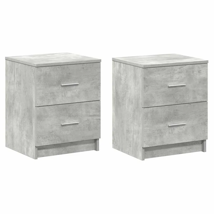 Tables de chevet (lot de 2) avec 2 tiroirs gris béton 40 x 36 x 50 cm - 2