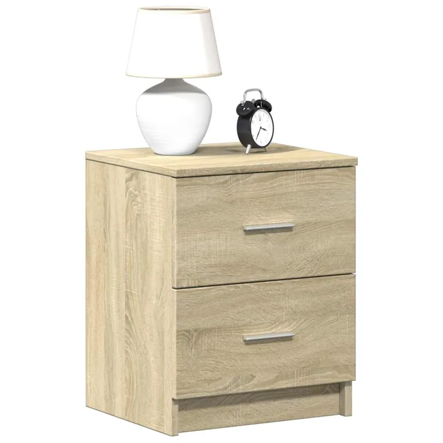 Tables de chevet 2 pcs avec 2 tiroirs Chêne Sonoma 40x36x50 cm