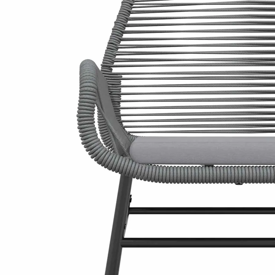 Ensemble à manger jardin coussins 7 pcs gris poly rotin verre - 8