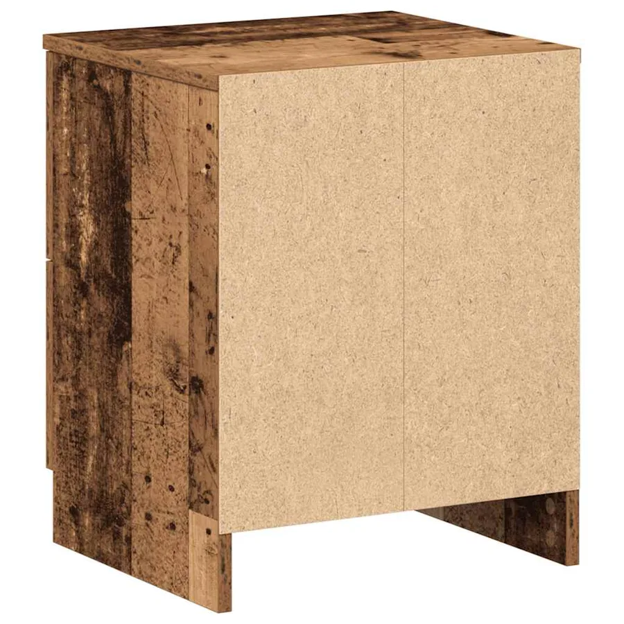 Table de chevet à 2 tiroirs en bois ancien 40x36x50 cm - 8