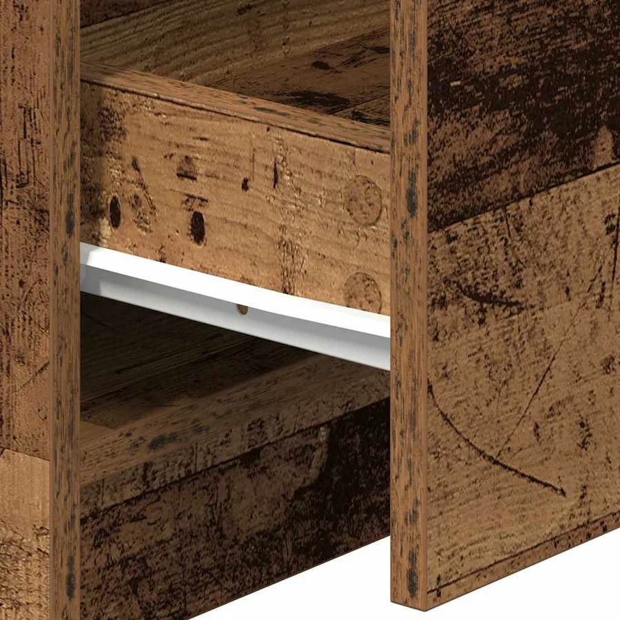 Table de chevet à 2 tiroirs en bois ancien 40x36x50 cm - 9