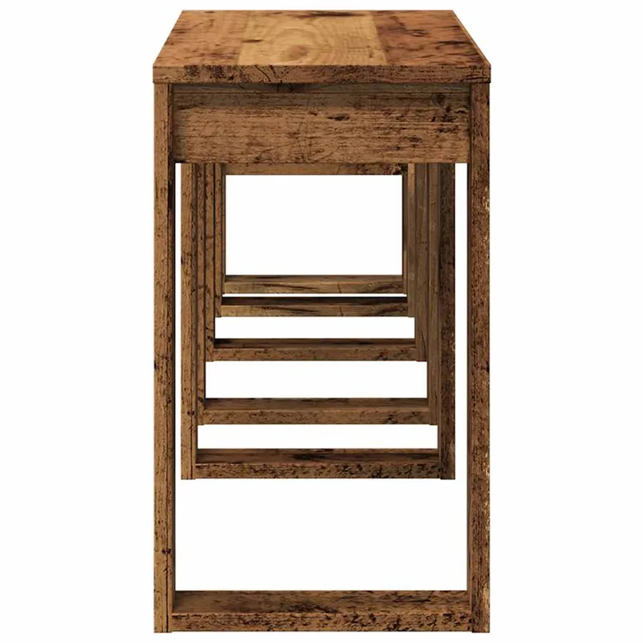 Tables gigognes 3 pcs vieux bois bois d'ingénierie - 6