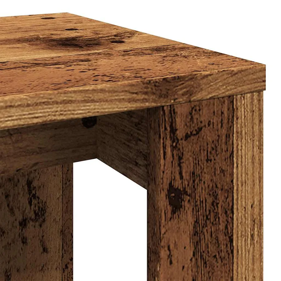 Tables gigognes 3 pcs vieux bois bois d'ingénierie - 8
