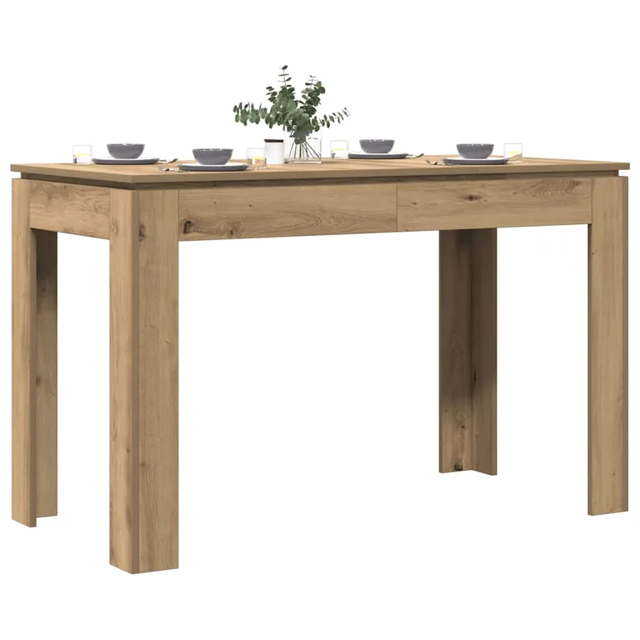 Table à manger chêne artisanal 120x60x76 cm bois d'ingénierie - 3