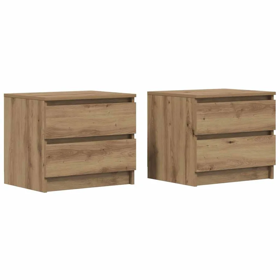 Tables chevet 2pcs chêne artisanal 50x40x43.5cm bois ingénierie - 2