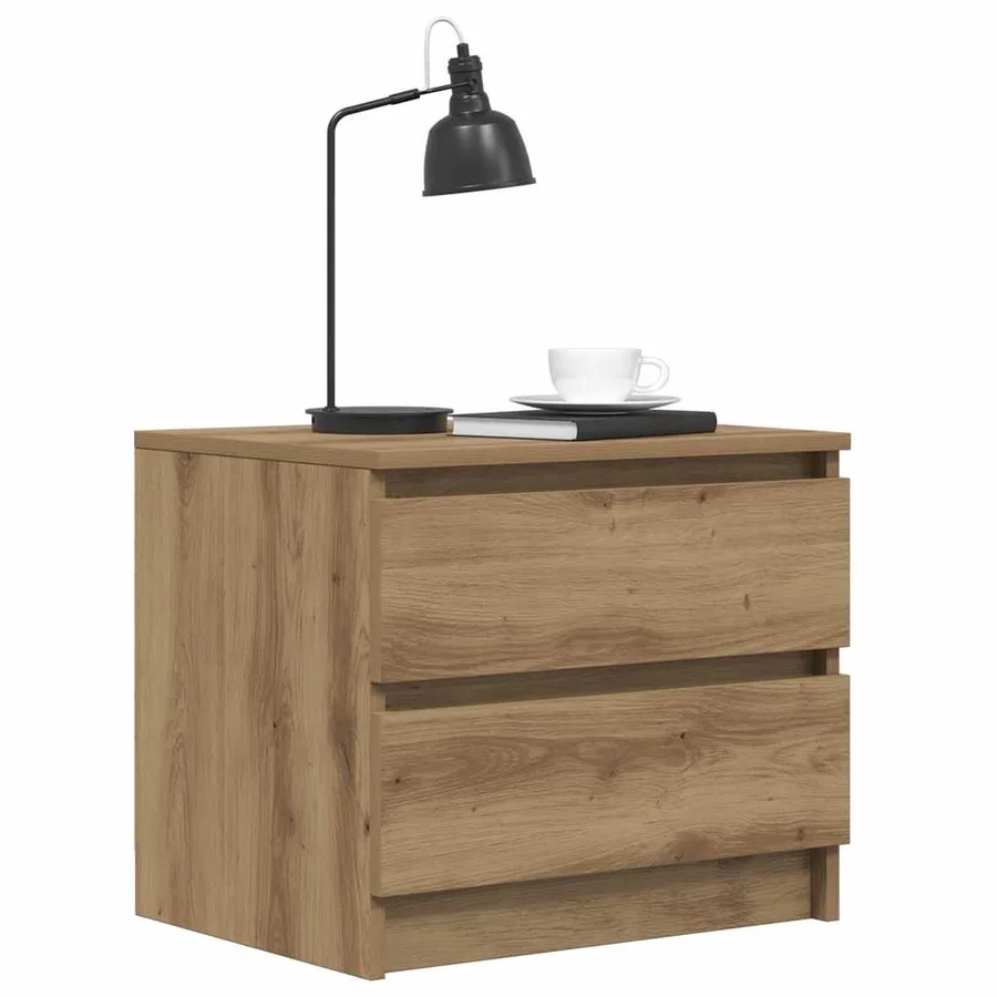 Tables chevet 2pcs chêne artisanal 50x40x43.5cm bois ingénierie - 3