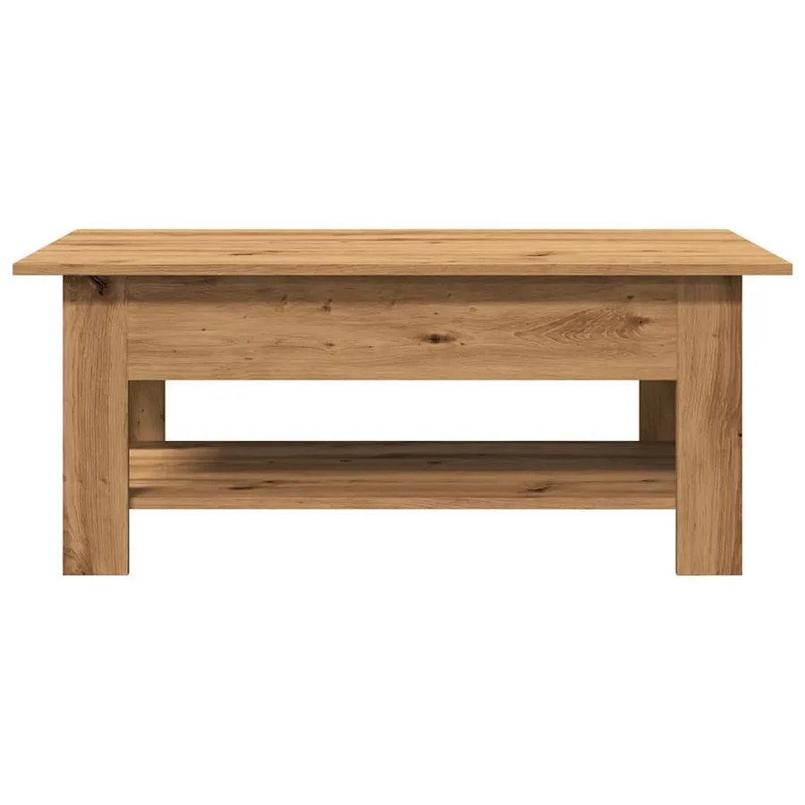 Table basse chêne artisanal 102x55x42 cm bois d'ingénierie - 4