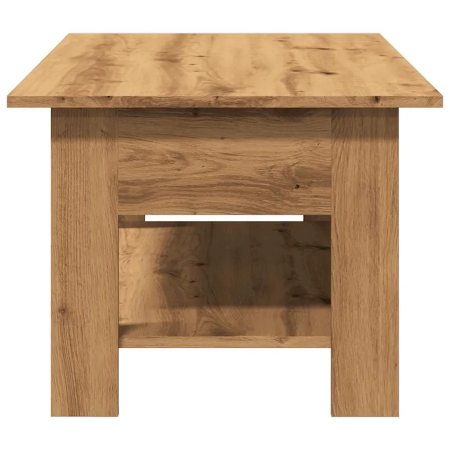 Table basse chêne artisanal 102x55x42 cm bois d'ingénierie - 6
