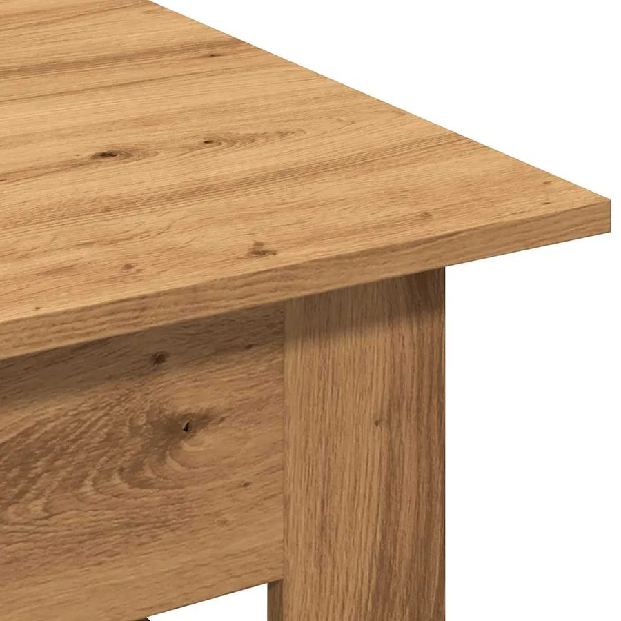 Table basse chêne artisanal 102x55x42 cm bois d'ingénierie - 7