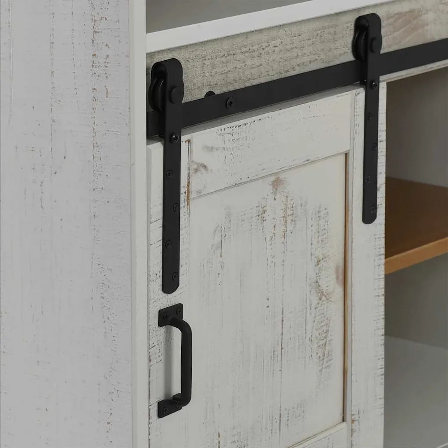 Armoire à vin HALDEN casiers à vin porte coulissante blanc pin - 8