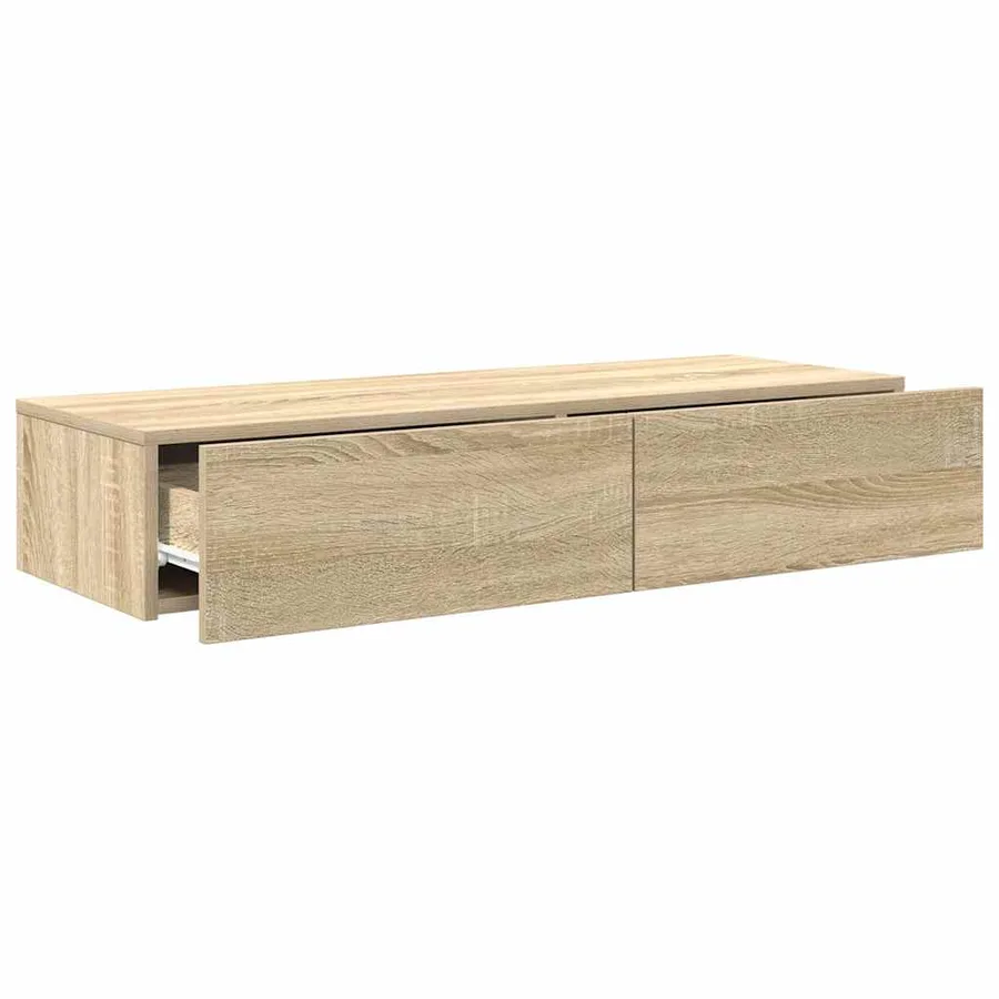 Étagère murale avec tiroirs chêne sonoma bois d'ingénierie - 7
