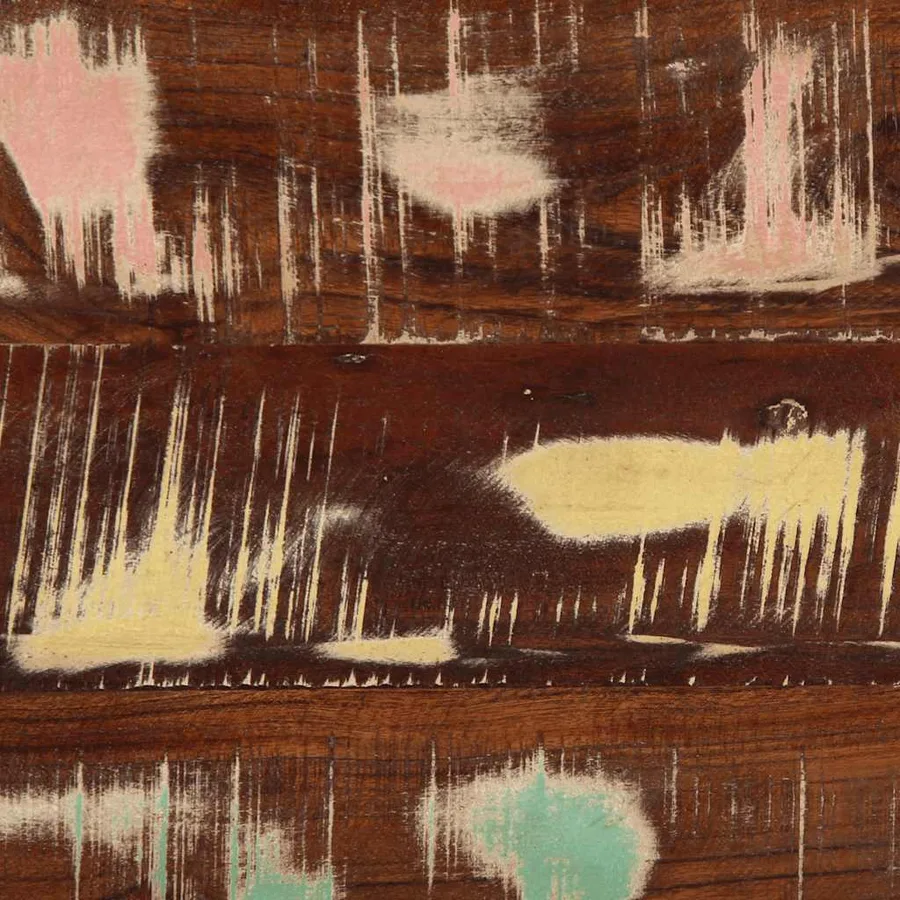Table basse multicolore 90x50x36 cm bois de récupération massif - 11