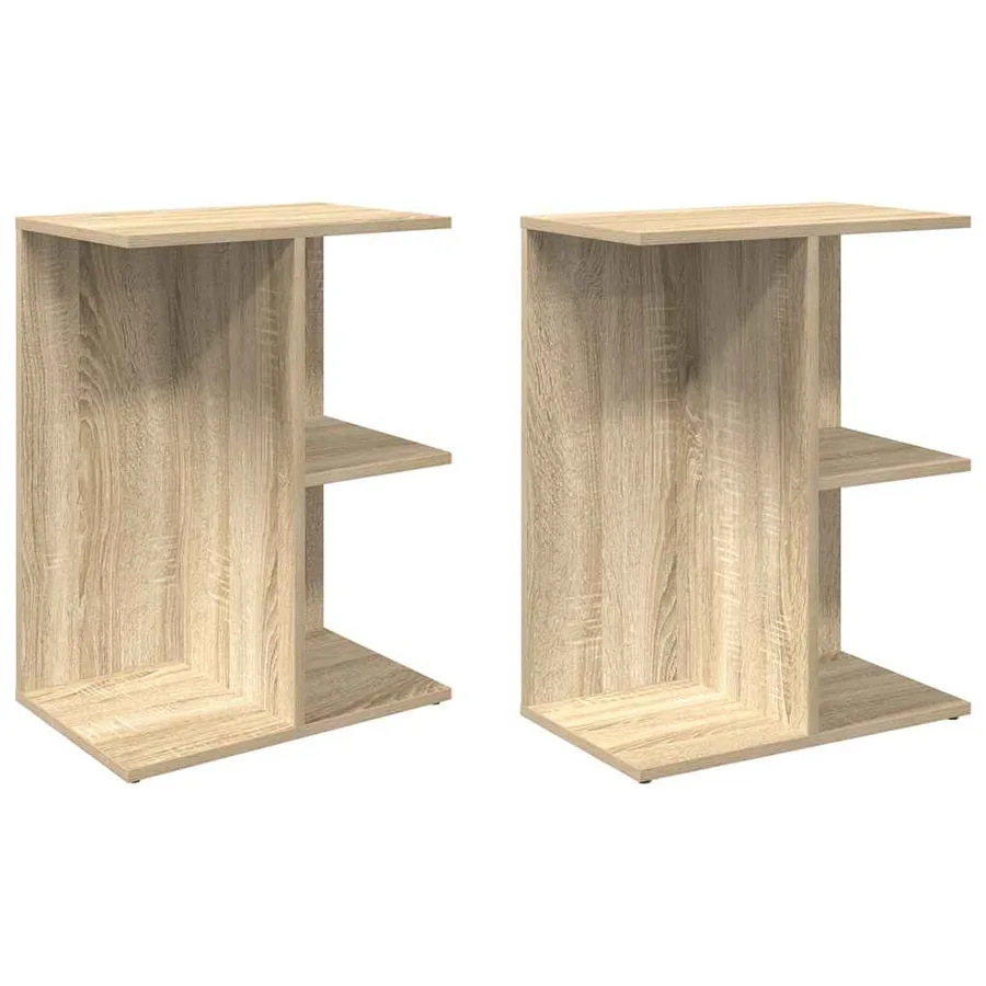 Tables de chevet 2pcs chêne sonoma 46,5x29x61cm bois ingénierie - 2