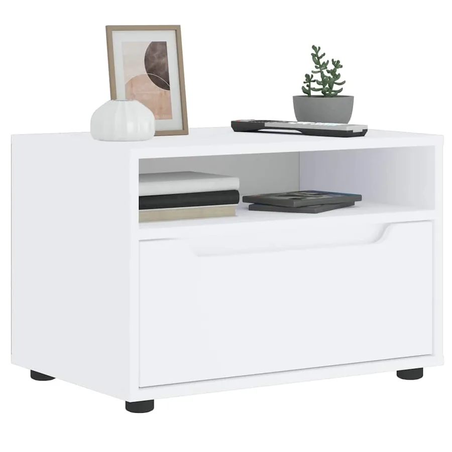 Meuble TV VISNES blanc 60x40x38 cm bois d'ingénierie