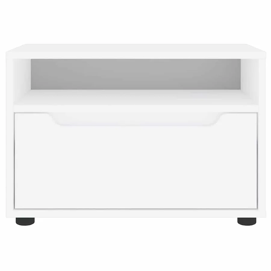 Meuble TV VISNES blanc 60x40x38 cm bois d'ingénierie - 5