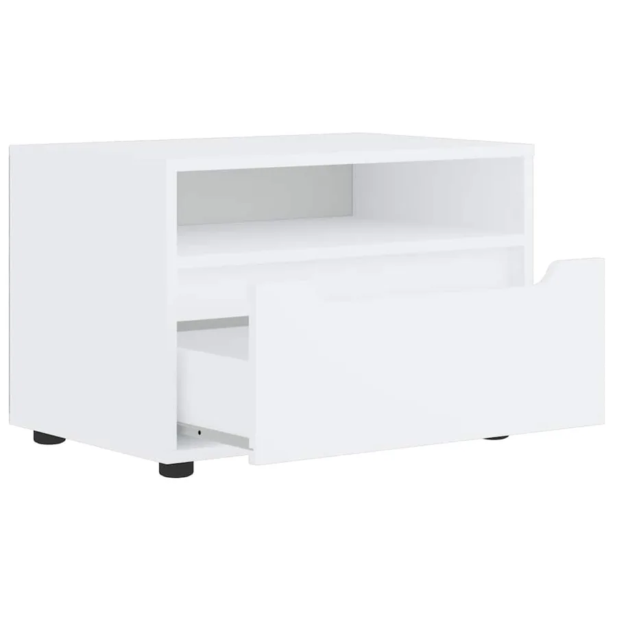Meuble TV VISNES blanc 60x40x38 cm bois d'ingénierie - 6
