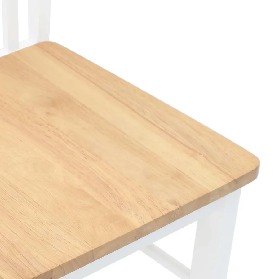Chaises à manger 2 pcs blanc bois massif caoutchouc - 8