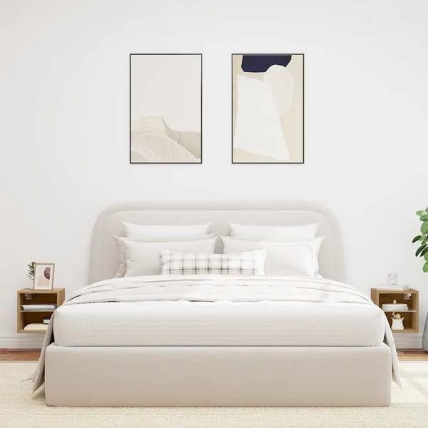 Meubles TV muraux lumières LED 2 pcs chêne artisanal