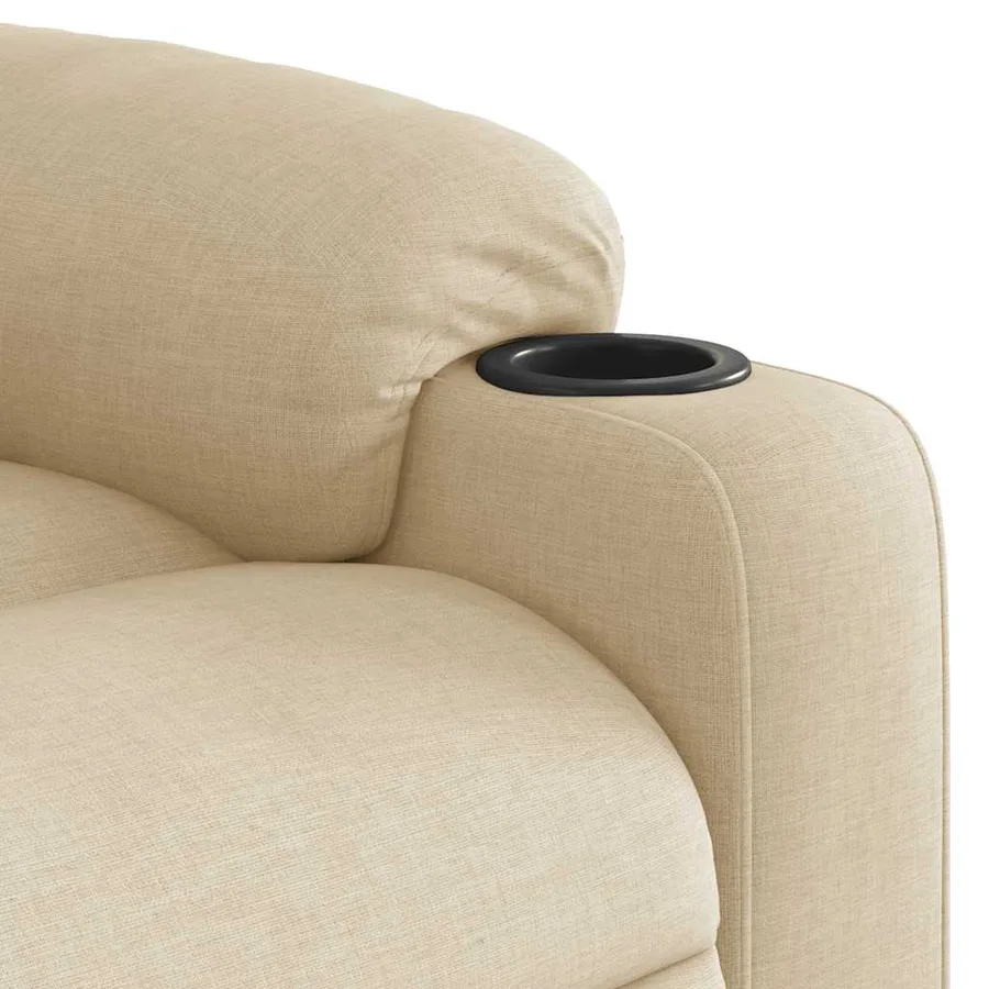 Fauteuil inclinable électrique crème tissu - 12