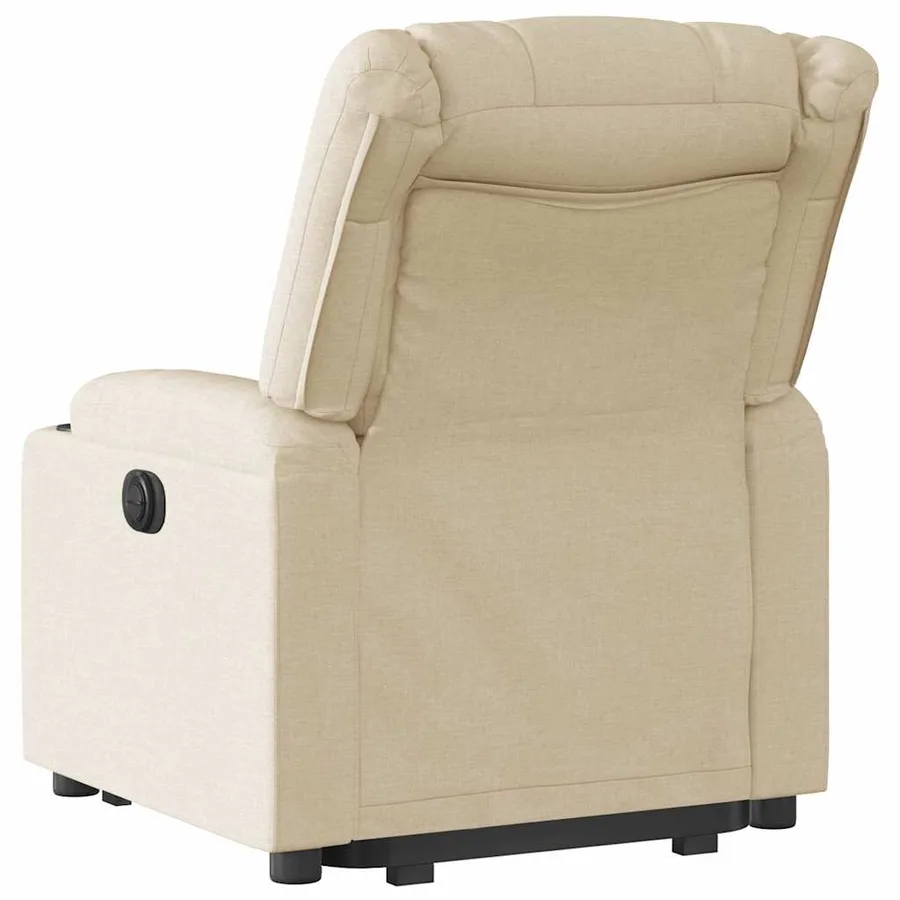 Fauteuil inclinable électrique crème tissu - 8