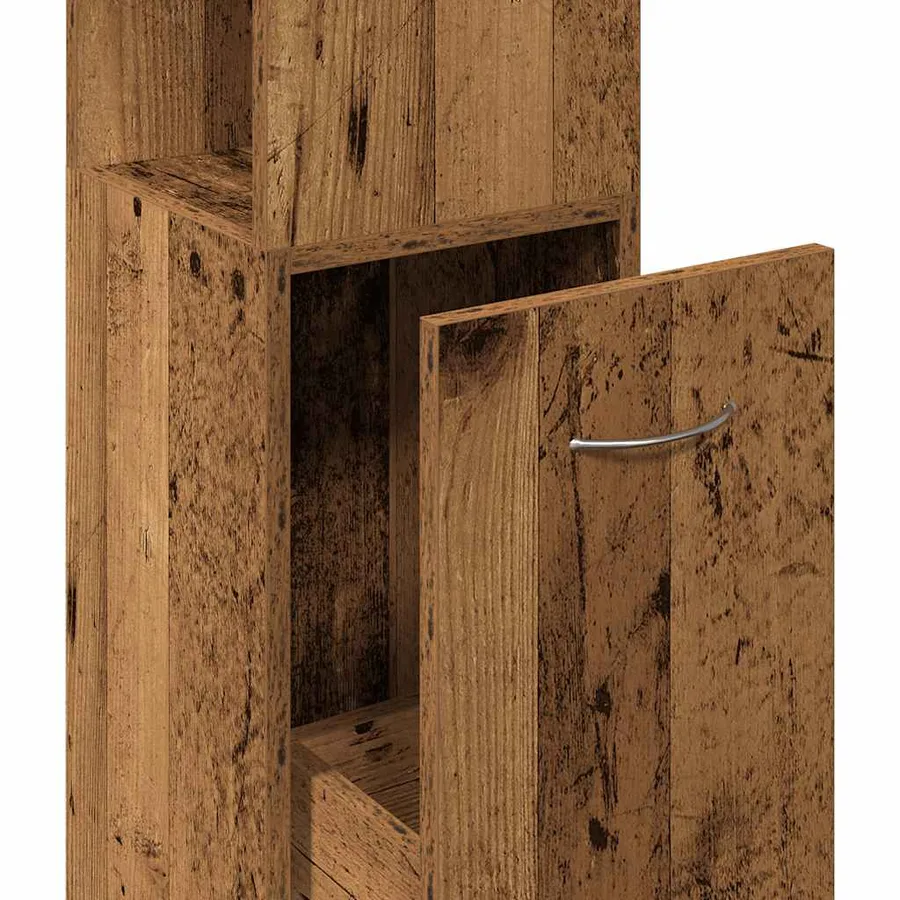 Armoire de salle de bain vieux bois 25x25x170cm bois ingénierie - 8