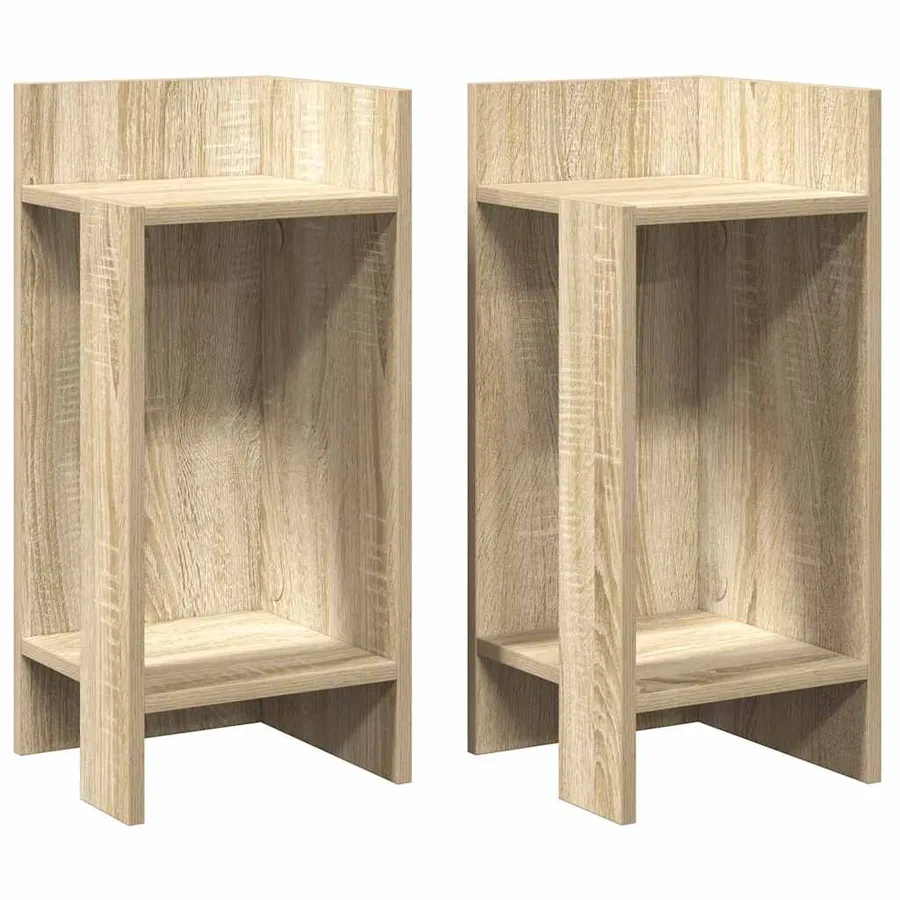 Tables d'appoint 2 pcs avec étagère chêne sonoma 25,5x27x60 cm - 2