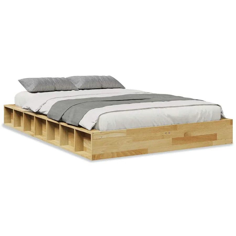 Cadre de lit sans matelas 120x200 cm bois massif de chêne - 2