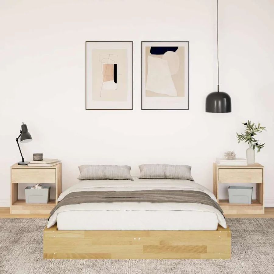 Cadre de lit sans matelas 120x200 cm bois massif de chêne - 4